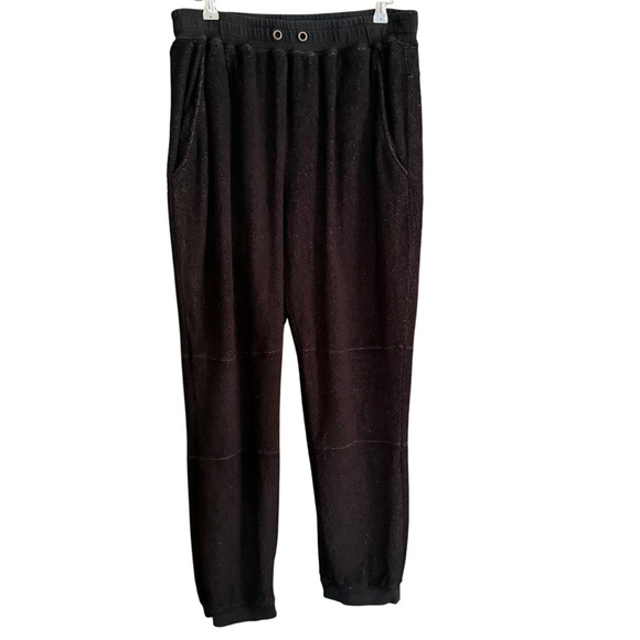 ROBERT GELLER Seconds | Black Terry Cloth Jogger Sweatpants | Medium - Picture 1 of 6
